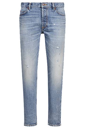 Jeans BOSS Tapered-Fit Rigid Denim Jeans Plava | 50537711
