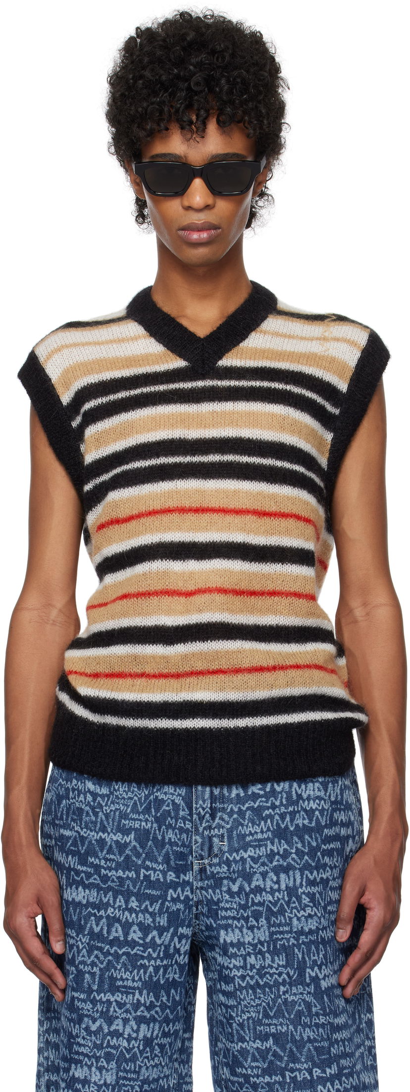 Džemper Marni Marni Striped Fuzzy Vest Višebojno | CVMG0136Q0 UFU178
