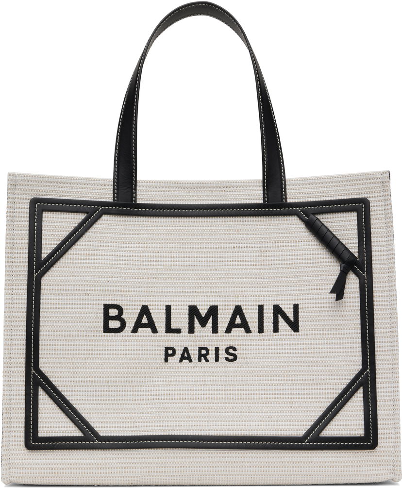 Tote bag Balmain Balmain B-Army Raffia Tote Bež | EN0FF901TCRB
