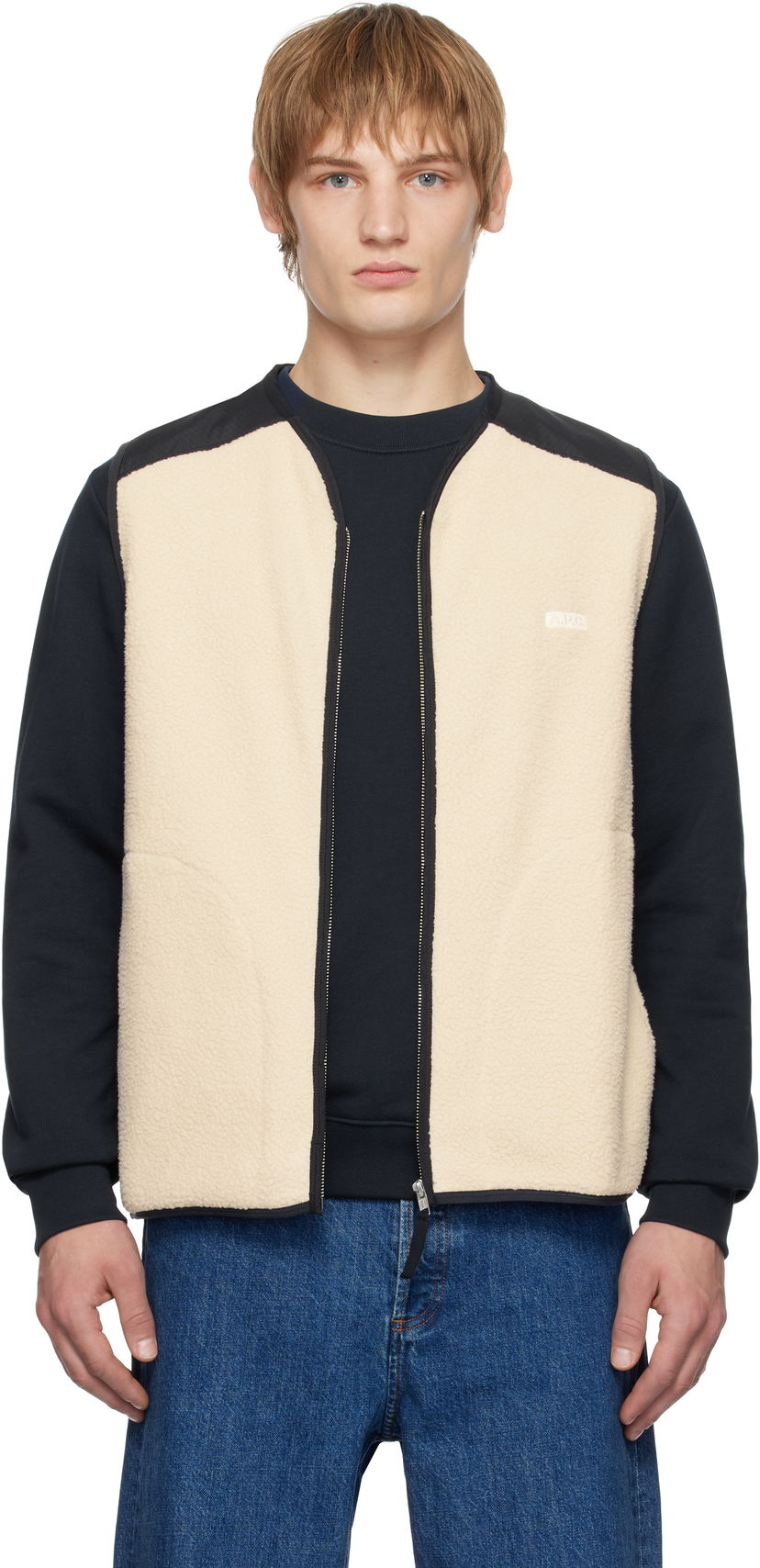 Prsluk A.P.C. Fleece & Nylon Panel Vest Bež | PSAIF-M32006
