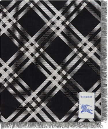 Šal Burberry Burberry Wide Check Wool Silk Scarf Crna | 8110162, 0