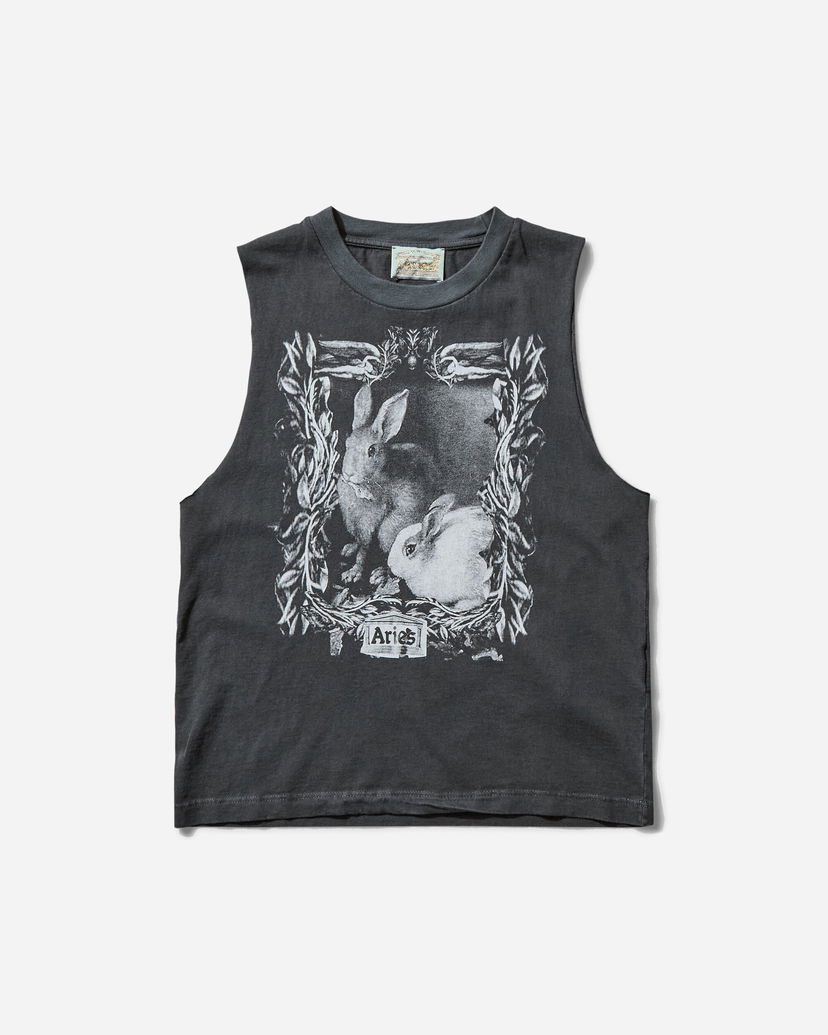 Majica bez rukava Aries Faded Bunny Muscle Vest Crna | AR4002903 BLK