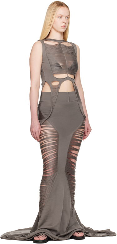 Suknja Rick Owens Rick Owens Hollywood Tanja Maxi Skirt Siva | RO01E7632 KGRIDM, 3