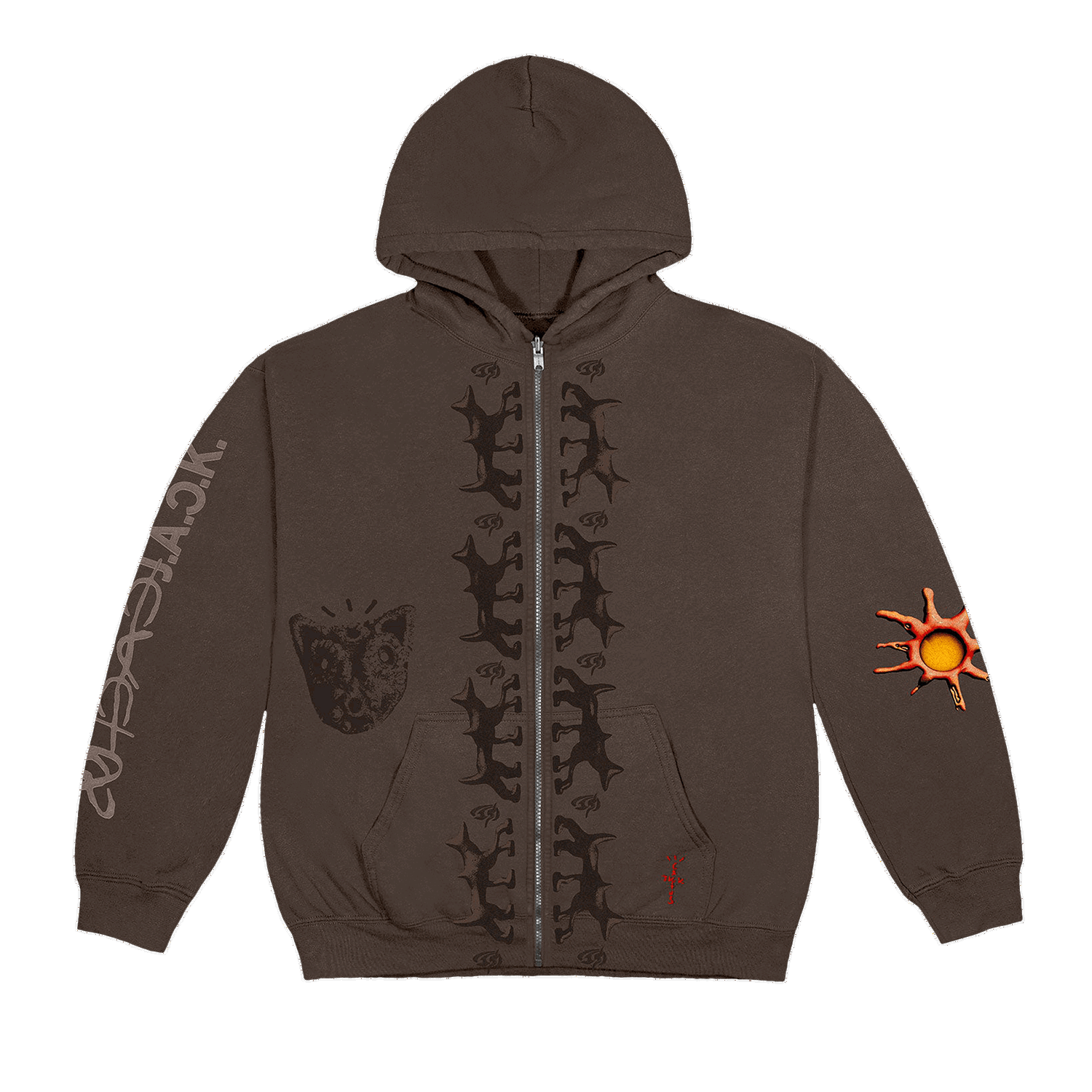 Dukserice Cactus Jack by Travis Scott Reverse Dog Zip Up Hoodie Smeđa | CJJ1 HZ08 BROW, 0