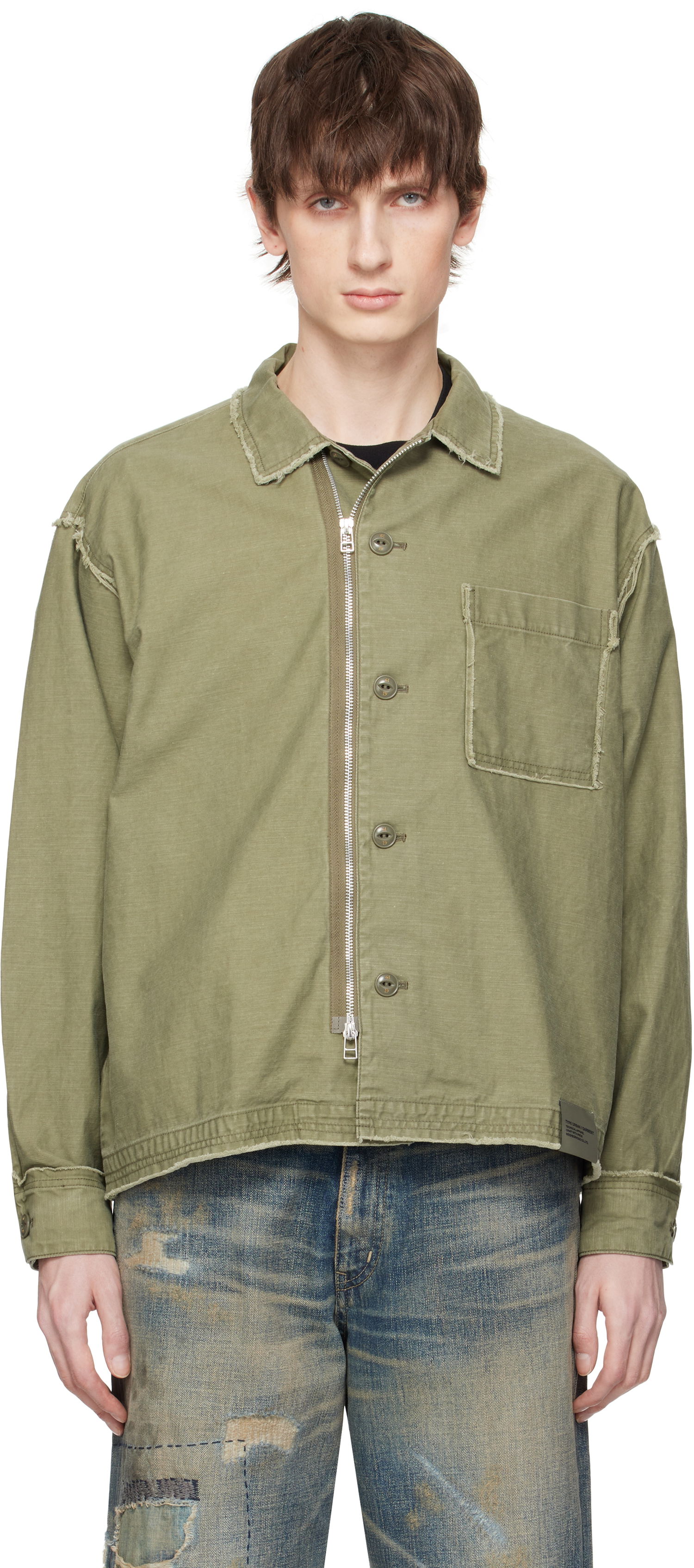 Jakna Neighborhood Neighborhood Untrimmed Zip Long Sleeve Shirt Zelena | 251AQNH-SHM06, 0