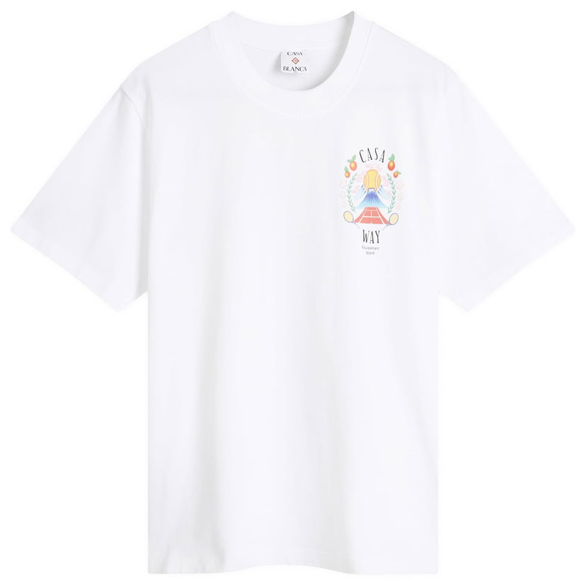 Majica kratkih rukava Casablanca Casablanca Casa Way Mountain Printed T-Shirt, Size Large Bijela | MPF25-JTS-001-08