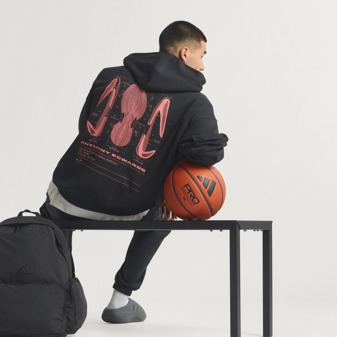 Dukserice adidas Performance Hoodie Anthony Edwards Schematic Crna | JM2675, 0