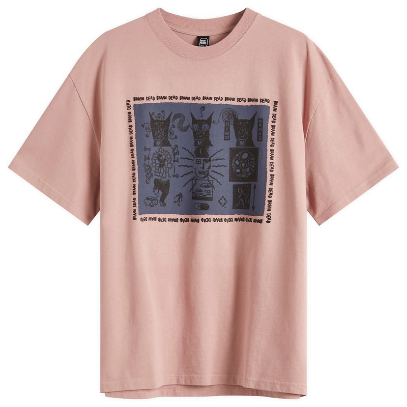 Majica kratkih rukava Brain Dead Brain Dead Mind Games T-Shirt, Size Large Ružičasta | BDS25T000044-MAU