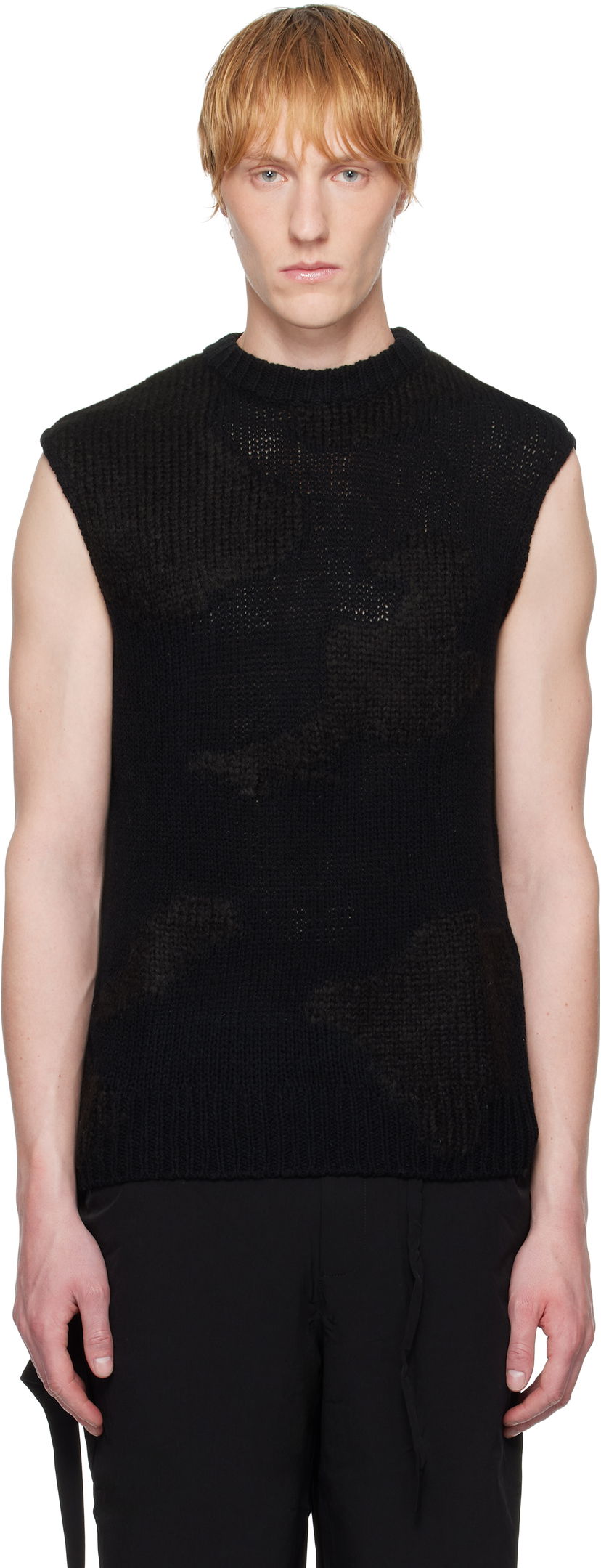 Džemper HELIOT EMIL HELIOT EMIL Ophiolite Knit Vest Crna | SS25_M_07_074_BLK01