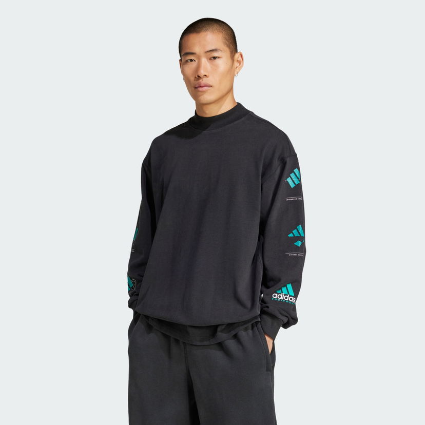 Dukserice adidas Performance EQT Long Sleeve Graphic Tee Crna | JN4849