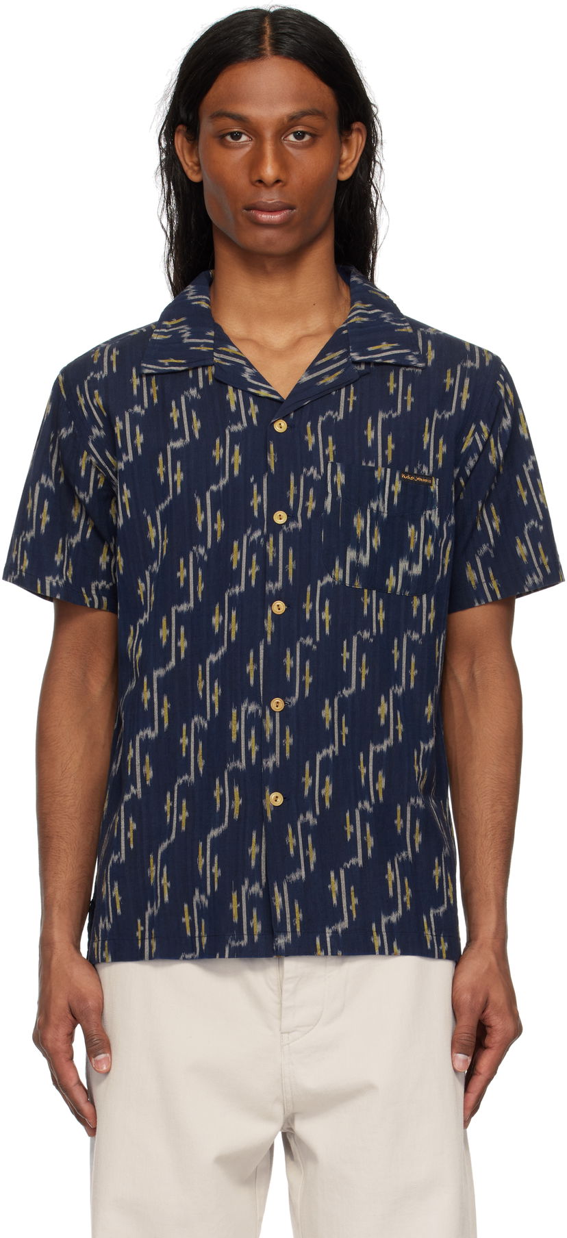 Košulja Nudie Jeans Nudie Jeans Arvid Ikat Shirt Tamnoplava | 140879