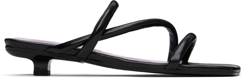 Dodaci BY FAR BY FAR Morena Nappa Leather Heeled Sandals Crna | MWFHO015CL013BK001PL