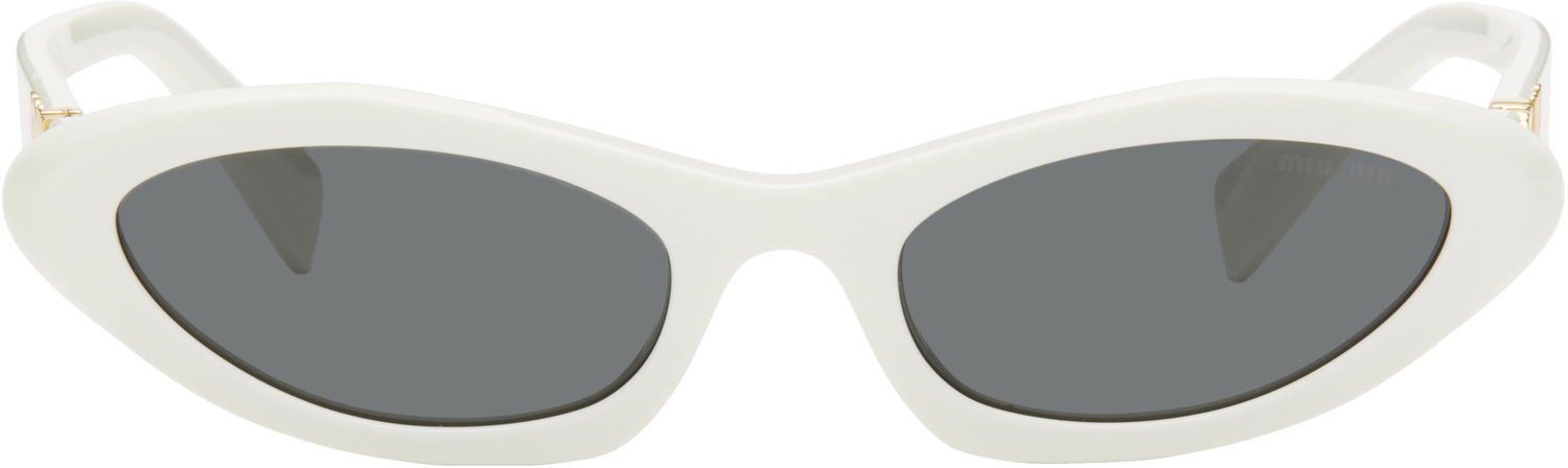 Sunčane naočale Miu Miu Miu Miu Pointed Cat Eye Acetate Sunglasses Bijela | 0MU 09YS 8056597897761, 0