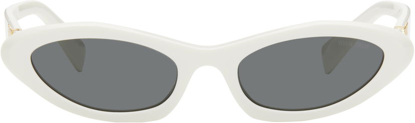Sunčane naočale Miu Miu Miu Miu Pointed Cat Eye Acetate Sunglasses Bijela | 0MU 09YS 8056597897761