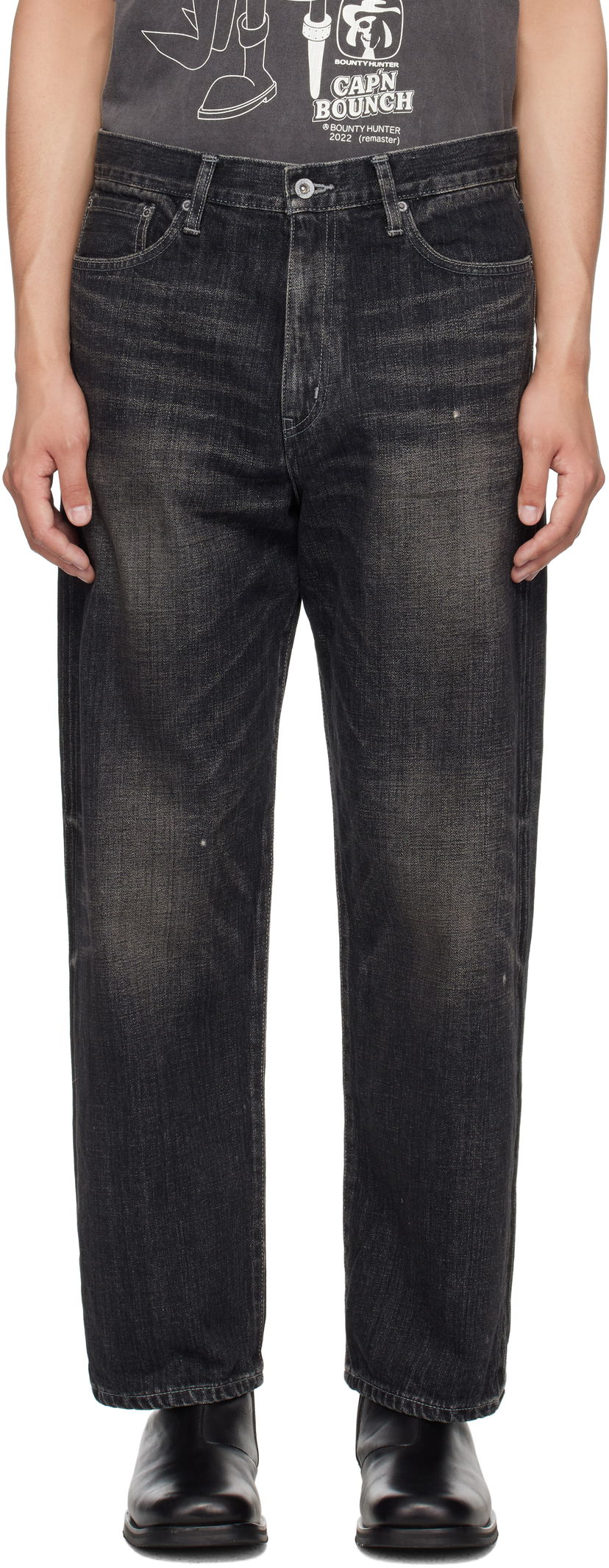 Jeans Neighborhood Neighborhood Washed DP Basic Jeans Crna | 251XBNH-PTM05