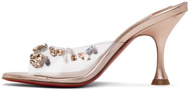 Njega cipela Christian Louboutin Christian Louboutin Degraqueen 85 Embellished Clear Strap Kitten Heel Mules Ružičasta | 3230288, 2