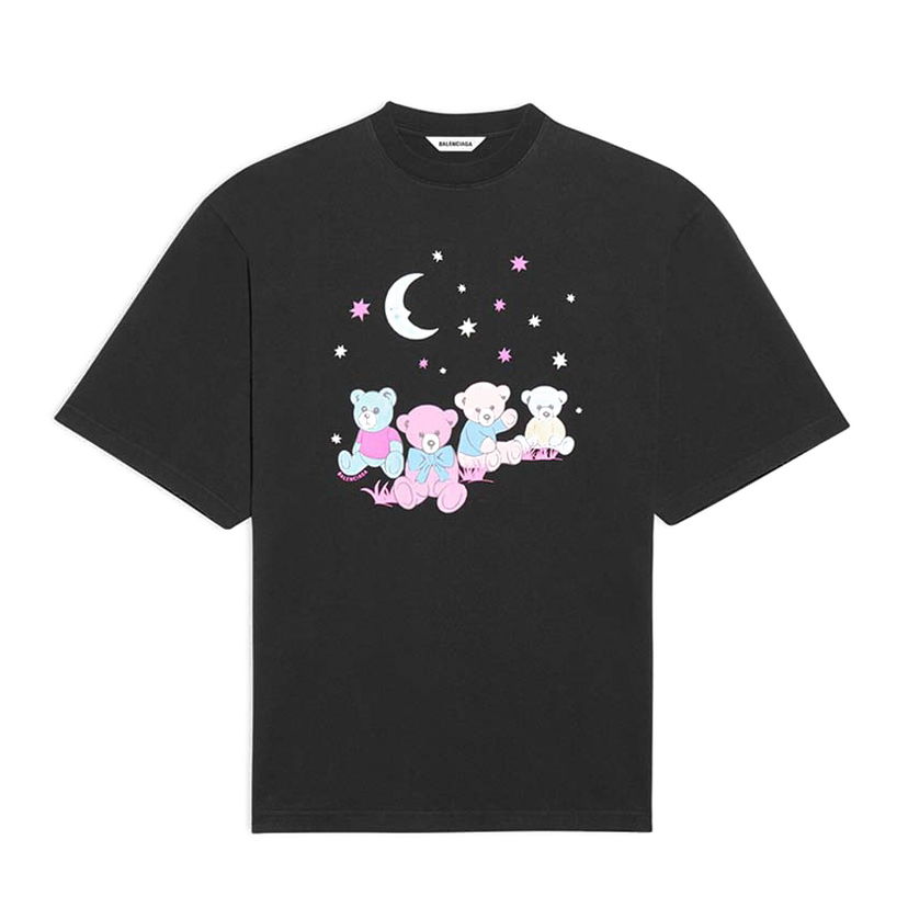 Majica kratkih rukava Balenciaga Love Bear Oversized T-Shirt Crna | 211342F110036/641532TJVI11000