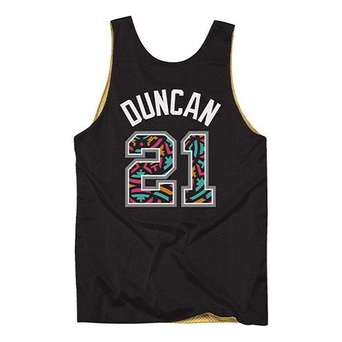Majica bez rukava Mitchell & Ness Mitchell & Ness Spurs Tim Duncan Reversible Mesh Tank Crna | MSRVMI19003-SASBKGD03TDU