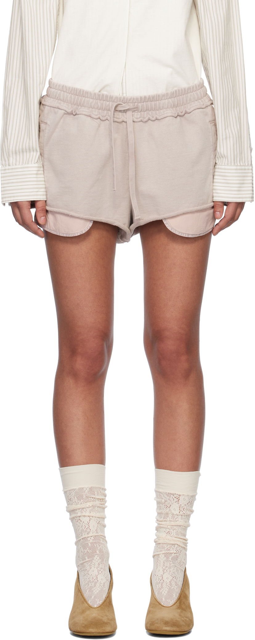 Kratke hlače Acne Studios Acne Studios Appliqué Shorts Ružičasta | AE0080-