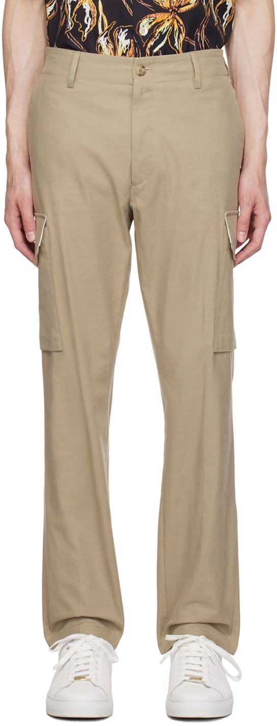 Cargo hlače Paul Smith Paul Smith Cargo Pants with Elasticized Waistband Bež | M1R-417Y-L01314