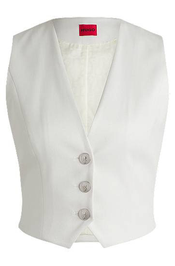 Prsluk BOSS Shimmer Waistcoat Bijela | 50537760