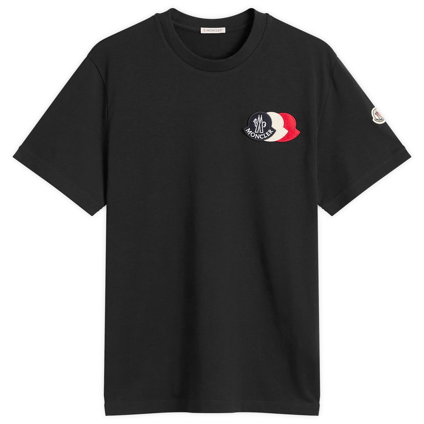 Majica kratkih rukava Moncler Men's Triple Logo Heavy Cotton T-Shirt, Size Large, Moncler Crna | 8C000-56-89AUG-778