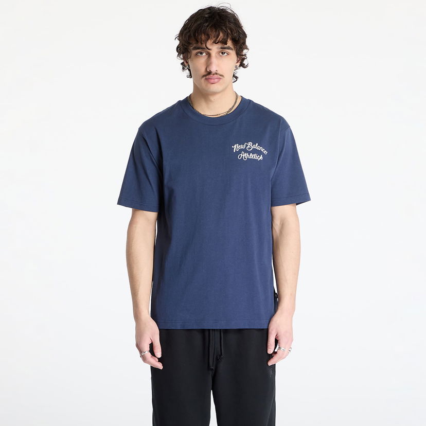 Majica kratkih rukava New Balance Relaxed League Athletics T-Shirt Tamnoplava | MT43556NNY