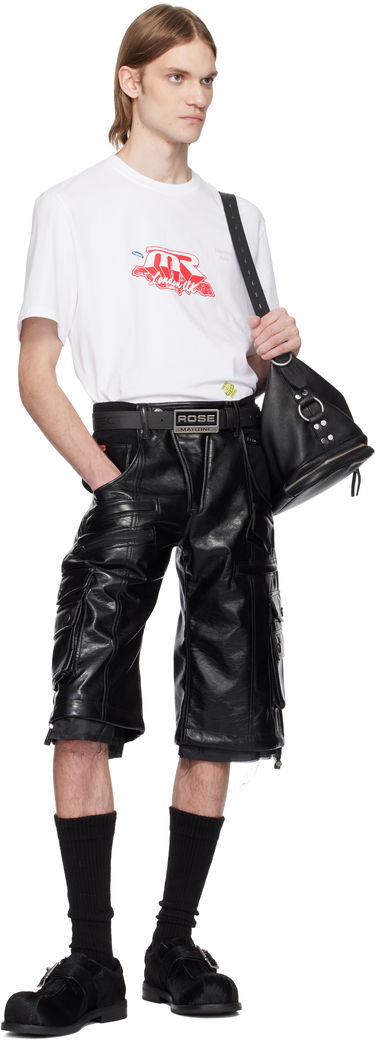Kratke hlače Martine Rose Martine Rose Faux-Leather Utility Shorts Crna | 540LP02001, 4