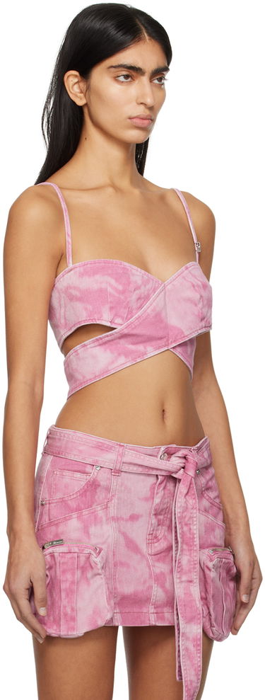 Grudnjak Blumarine Pink Denim Tie-Front Camisole Ružičasta | P422J137A, 1