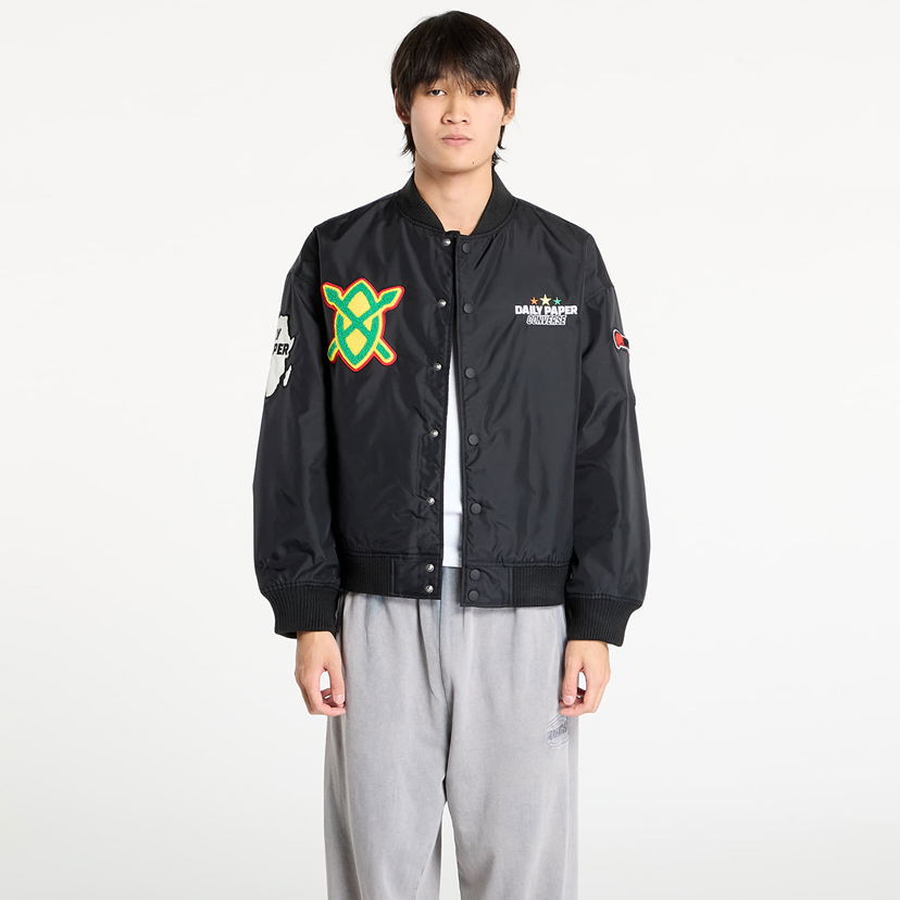 Bomber jakna Converse Converse x Daily Paper Stadium Jacket Crna | 10028532-A01