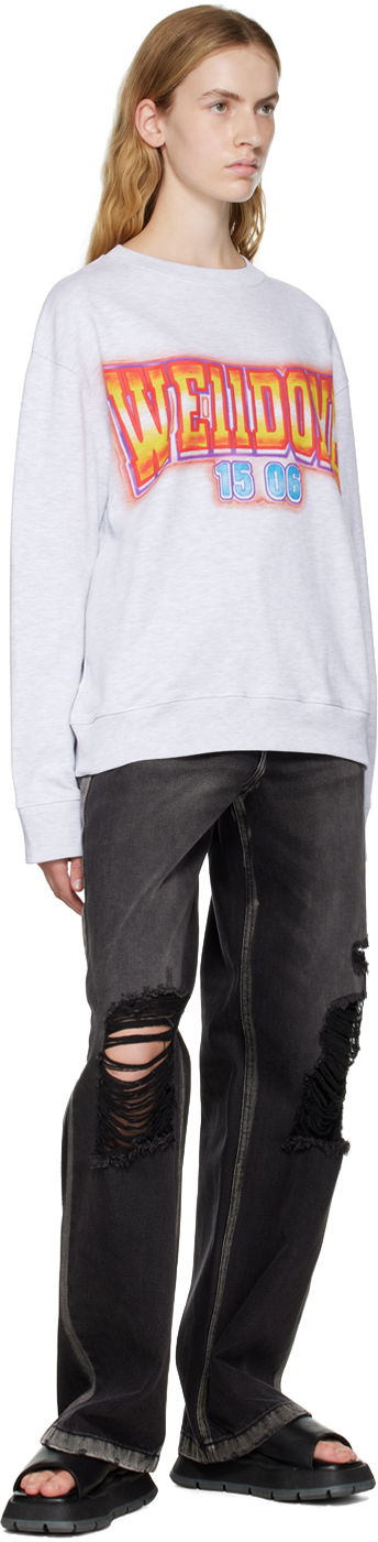 Džemper We11done We11done Crewneck Sweatshirt with Graphic Print Siva | WD-TS3-22-765-U-GY, 3