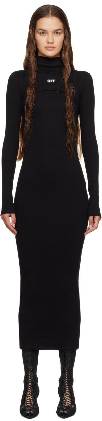 Haljina Off-White Black Off Stamp Maxi Dress Crna | OWDB495F23JER0011001