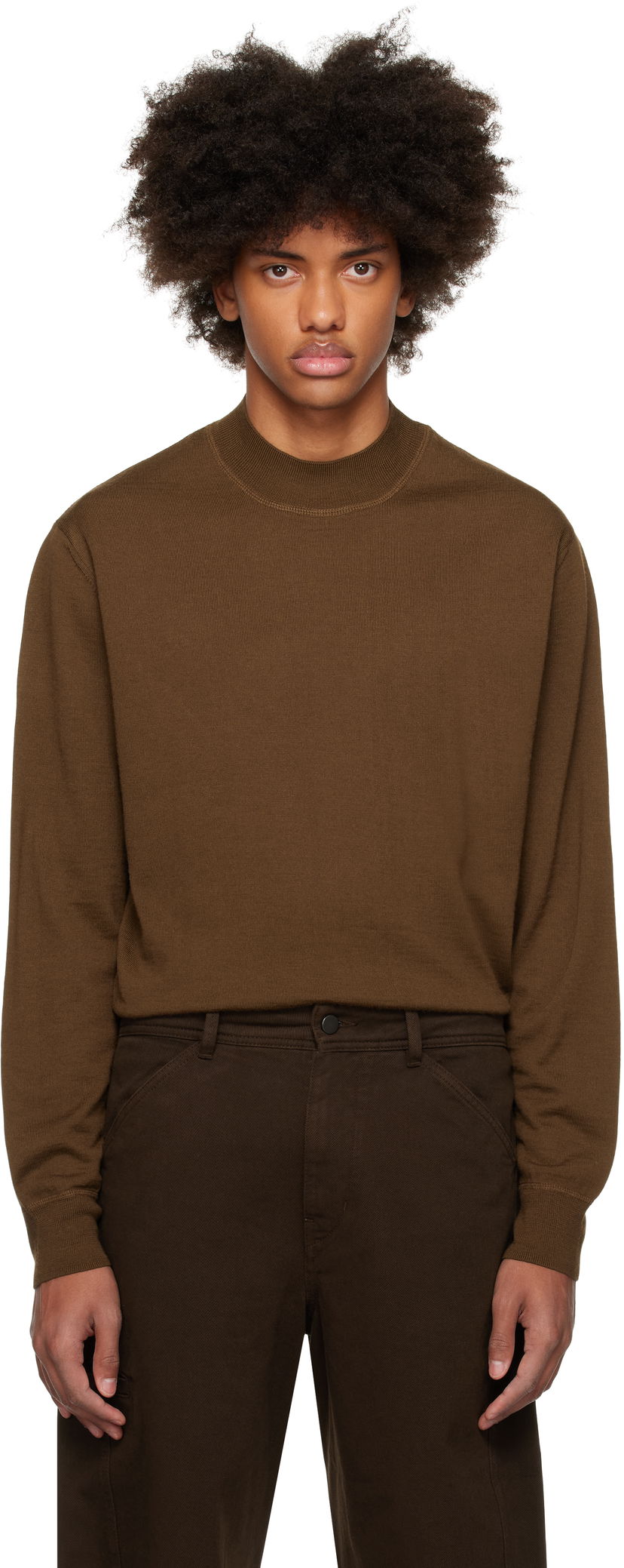 Džemper LEMAIRE Mock Neck Sweater Smeđa | TO1321 LK087