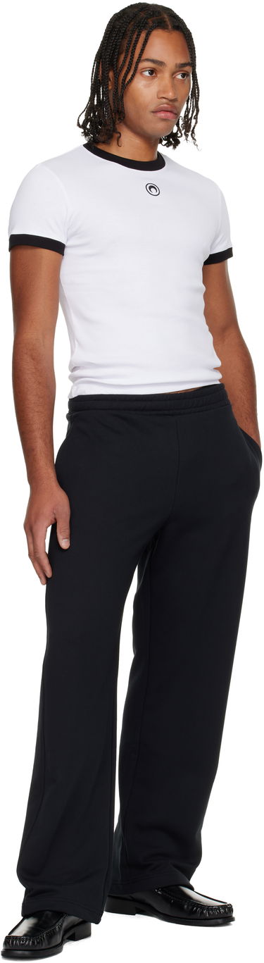 Majica kratkih rukava Marine Serre Moon Logo Bicolor Jersey Baby Fit T-shirt Bijela | UTT010ACJER0008, 3