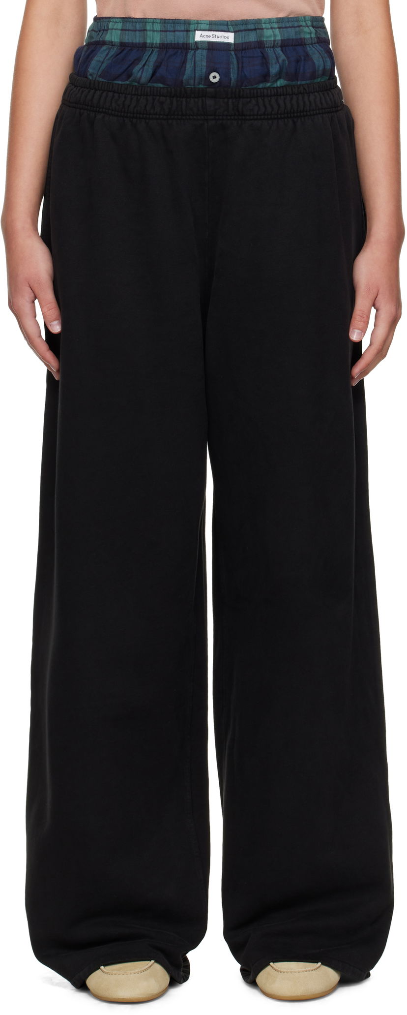 Trenirka Acne Studios Acne Studios Layered Sweatpants Crna | AK0914-