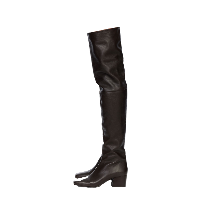 Tenisice i cipele LEMAIRE Knee-High Leather Boots Smeđa | FO0070 LL0043