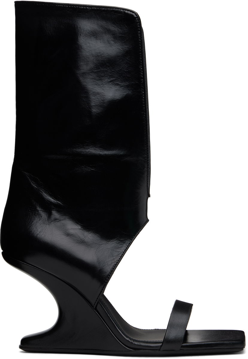 Tenisice i cipele Rick Owens Rick Owens Hollywood Winged Cantilever Heeled Sandals Crna | RP01E7853 LGT
