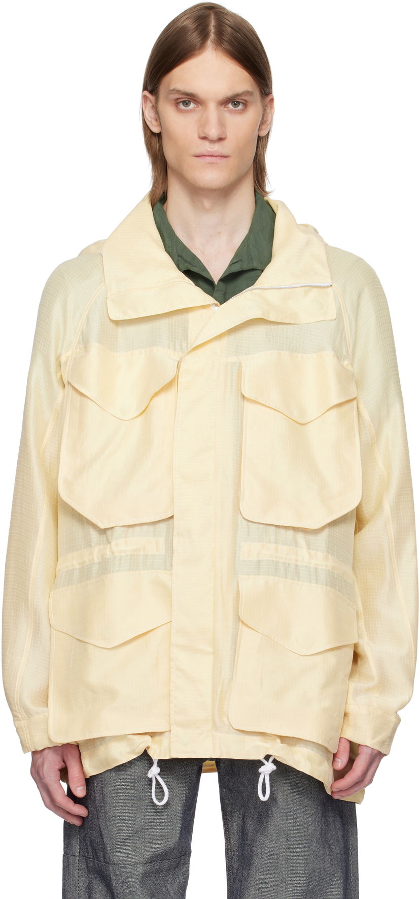 Vjetrovka Ranra RANRA Explorer Silk Ripstop Long Hoodie Jacket Žuta | AMSS25OW01516