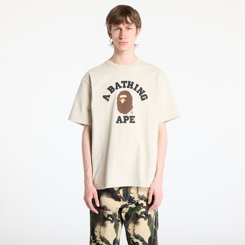 Majica kratkih rukava BAPE A BATHING APE College T-Shirt Bež | 001TEL301001MBEI