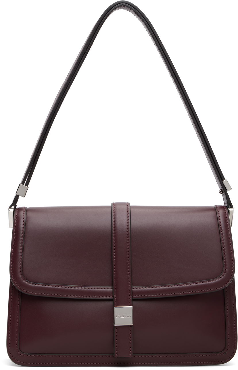 Torba za rame Max Mara Bianca Leather Shoulder Bag Tamnocrvena | 2524516172600