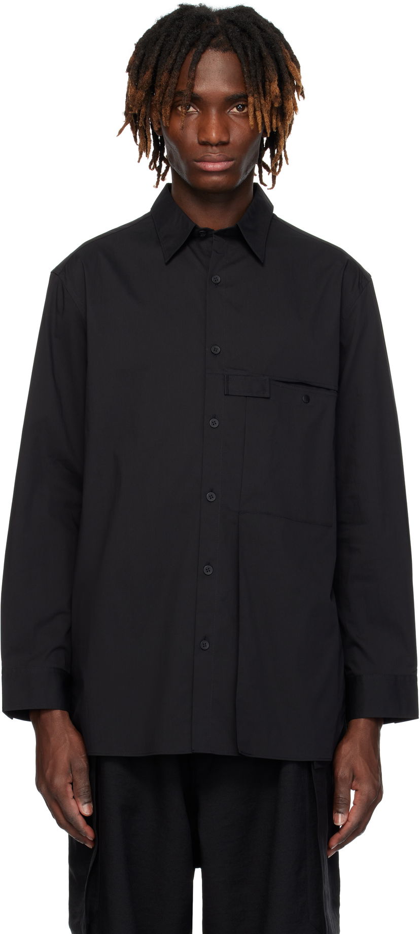 Košulja Y-3 Y-3 Pleated Pocket Shirt Crna | JI7082