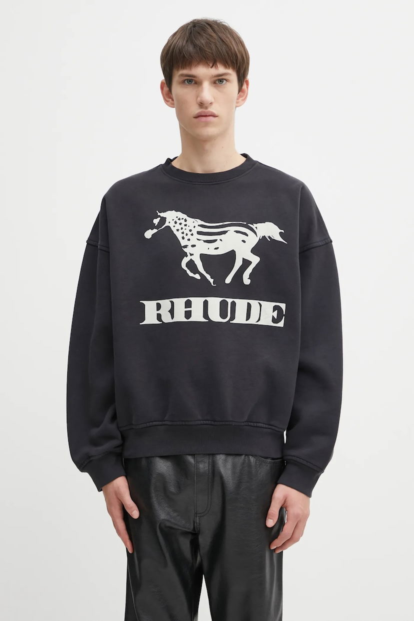 Dukserice Rhude Dinero sweatshirt with horse print Crna | RHFW25ST04012