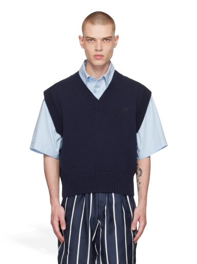 Džemper AMI Vest Tamnoplava | UKS708.016