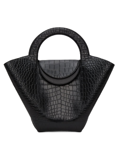 Tote bag Bottega Veneta Croc Top Handle Tote Bag Crna | 658516 VA450