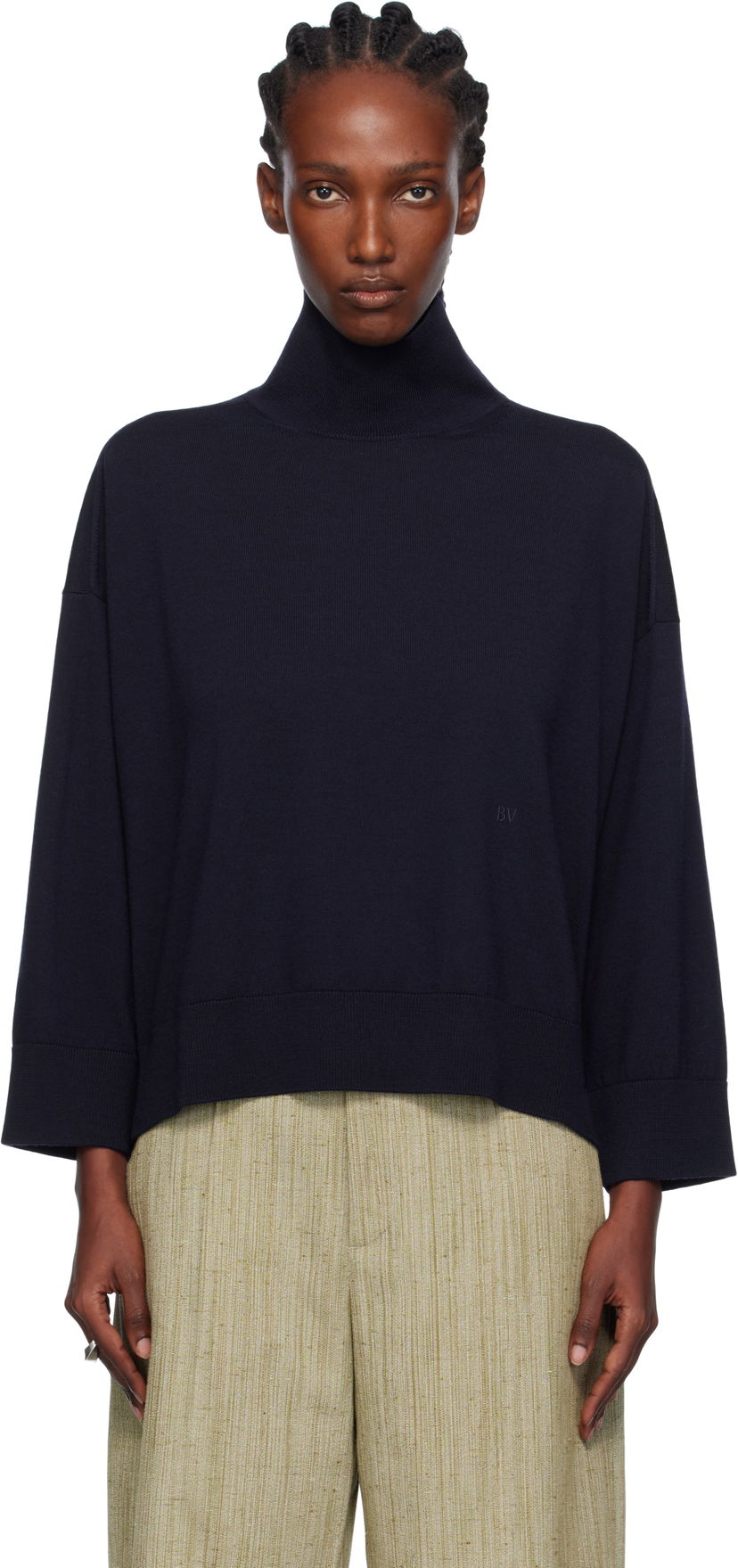 Džemper Bottega Veneta Bottega Veneta Classic Wool Turtleneck Tamnoplava | 753815 V37J0