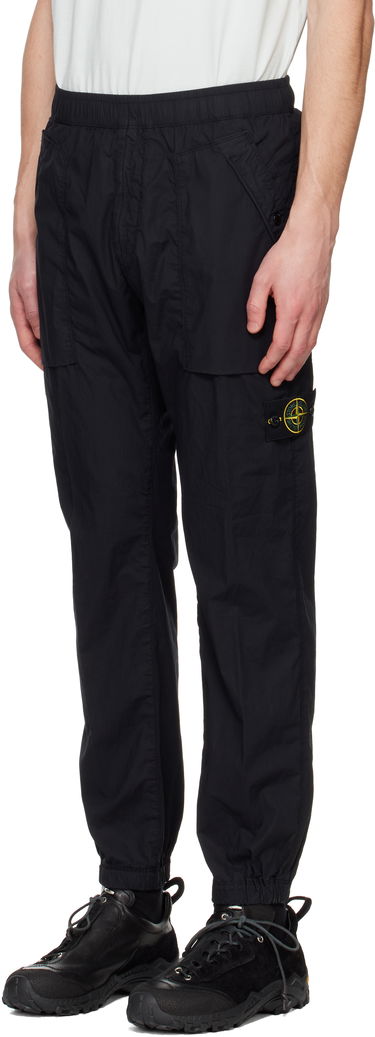 Cargo hlače Stone Island Stone Island Stretch Cotton Tela Paracadute Sweatpants Crna | K1S15 3100017 S0003, 3