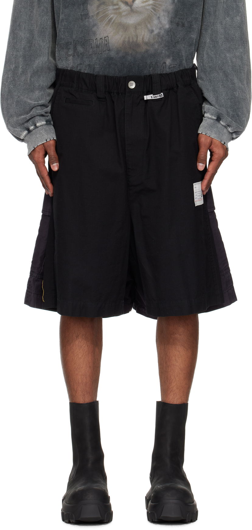 Kratke hlače Maison MIHARA YASUHIRO MIHARA YASUHIRO Four Legs Shorts Crna | A14PT042