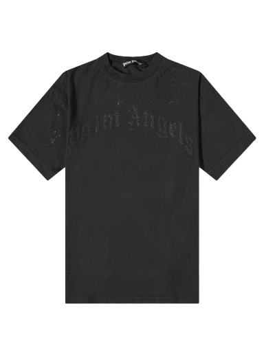Majica kratkih rukava Palm Angels Glittered Logo Tee Crna | PMAA072F22JER0051010