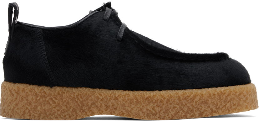 Tenisice i cipele Bottega Veneta Torino Hairy Lace-Up Derbys with Crepe Soles Crna | 806448V2CU01000