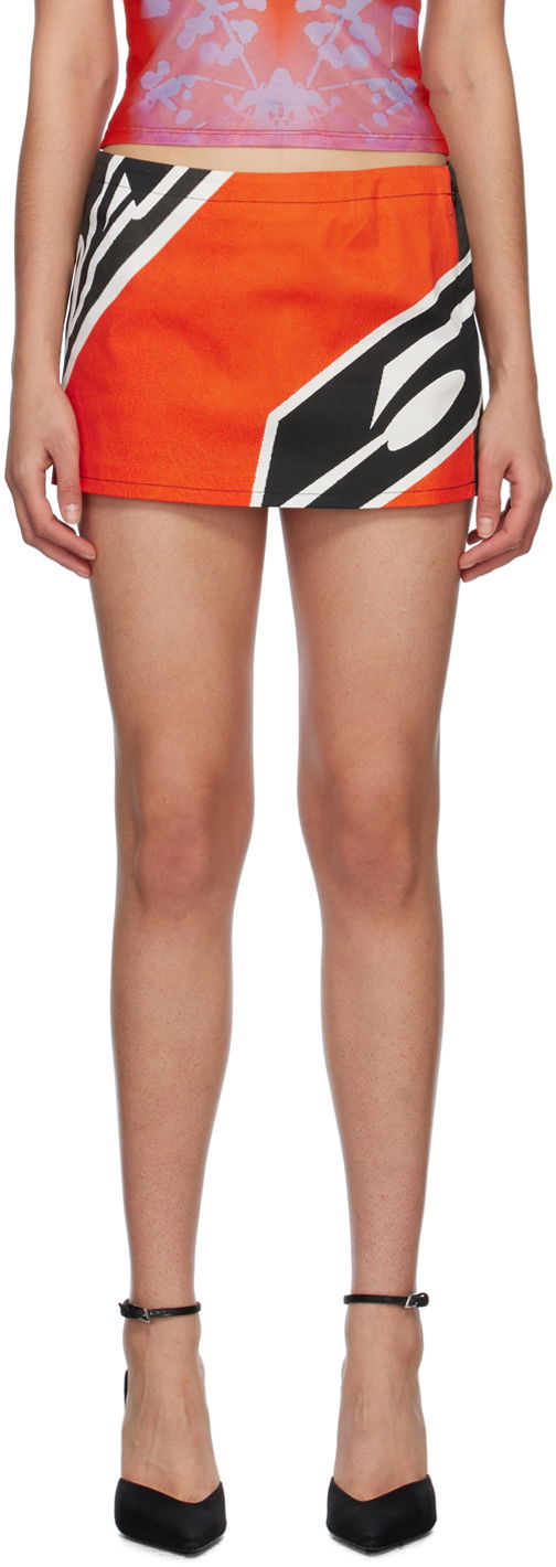 Suknja Miaou Miaou Fig Print Miniskirt Crvena | 4016SCROM